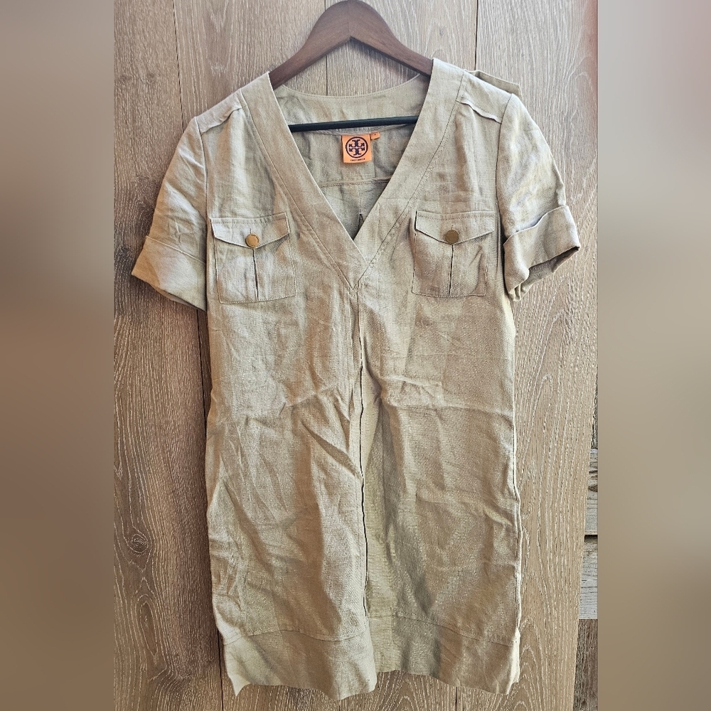 Tory Burch Linen Short Sleeve Dress